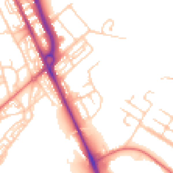 Daytime road noise heatmap for CH62 4AE