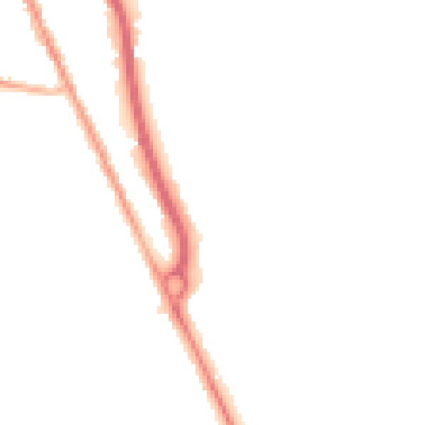 Night-time road noise heatmap for CH62 4SD