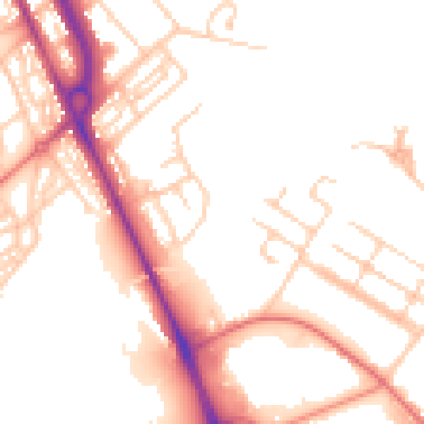 Daytime road noise heatmap for CH62 4SX