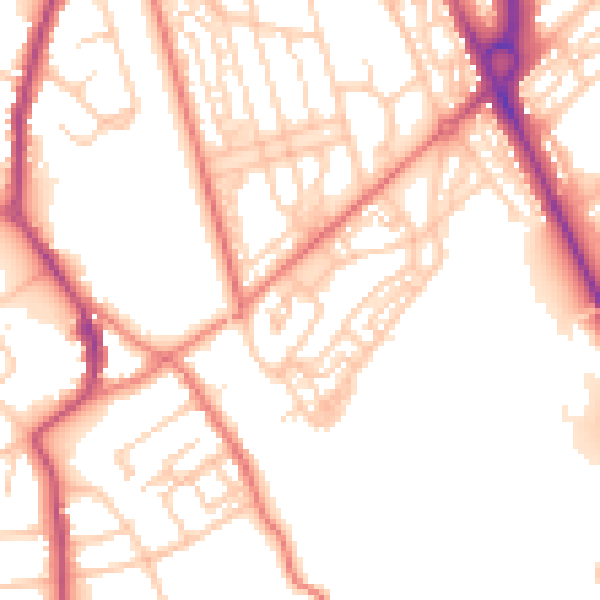 Daytime road noise heatmap for CH62 4UP
