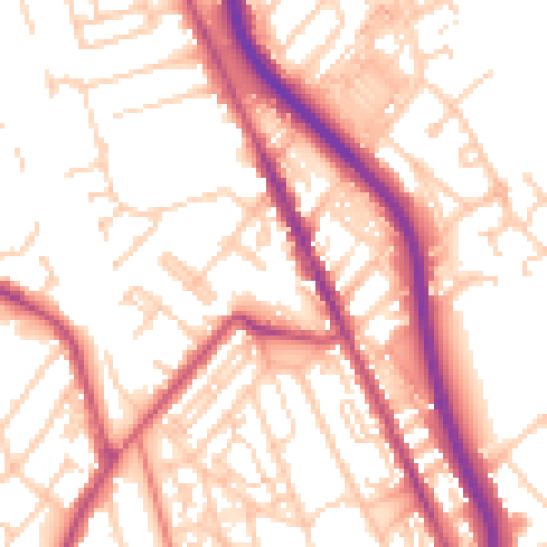 Daytime road noise heatmap for CH62 5BE