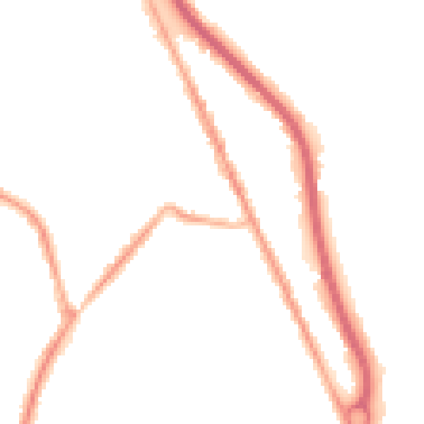 Night-time road noise heatmap for CH62 5ER