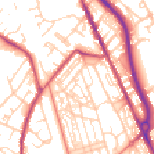 Daytime road noise heatmap for CH62 5HP