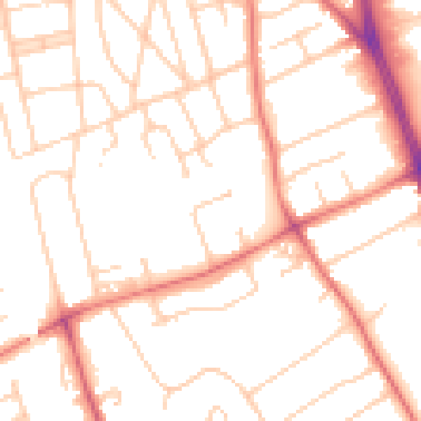 Daytime road noise heatmap for CH62 6AH