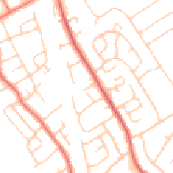Daytime road noise heatmap for CH62 6HD