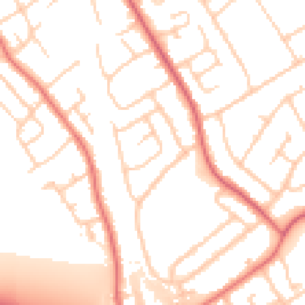Daytime road noise heatmap for CH62 8ES