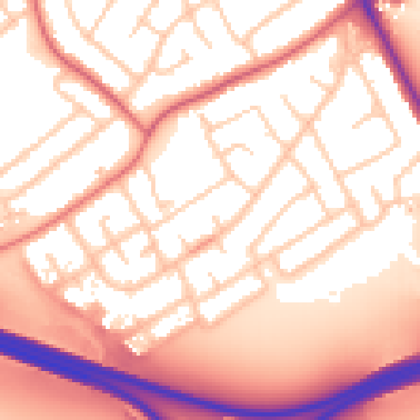 Daytime road noise heatmap for CH62 9DU