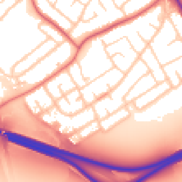 Daytime road noise heatmap for CH62 9DX