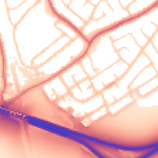 Daytime road noise heatmap for CH62 9DY