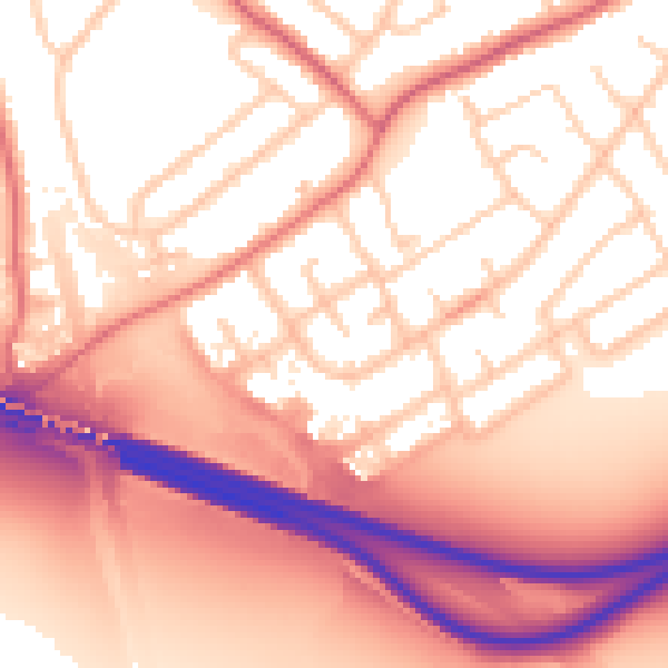 Daytime road noise heatmap for CH62 9DZ