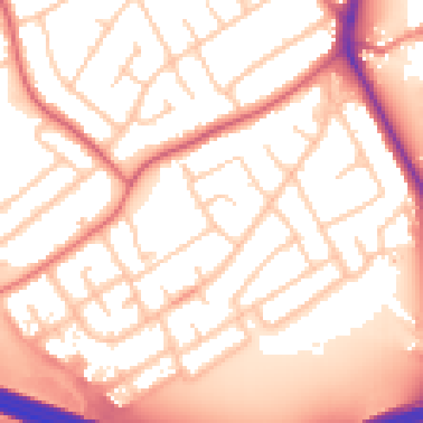 Daytime road noise heatmap for CH62 9ED