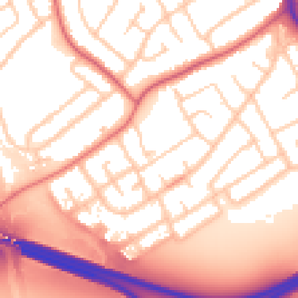 Daytime road noise heatmap for CH62 9HR