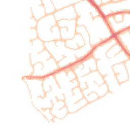 Daytime road noise heatmap for CH64 0SW