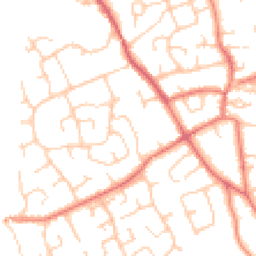 Daytime road noise heatmap for CH64 0TD
