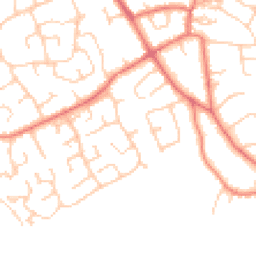 Daytime road noise heatmap for CH64 0TX