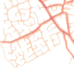 Daytime road noise heatmap for CH64 0UD