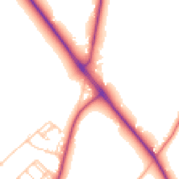 Daytime road noise heatmap for CH64 3AB
