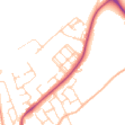 Daytime road noise heatmap for CH64 3SA