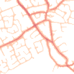 Daytime road noise heatmap for CH64 4AL