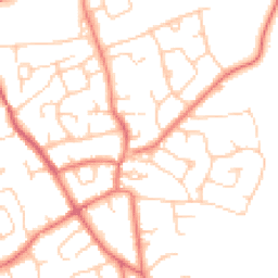 Daytime road noise heatmap for CH64 4DU