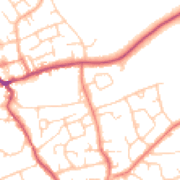 Daytime road noise heatmap for CH64 9QD