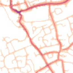 Daytime road noise heatmap for CH64 9RB