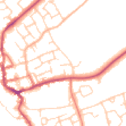 Daytime road noise heatmap for CH64 9XZ