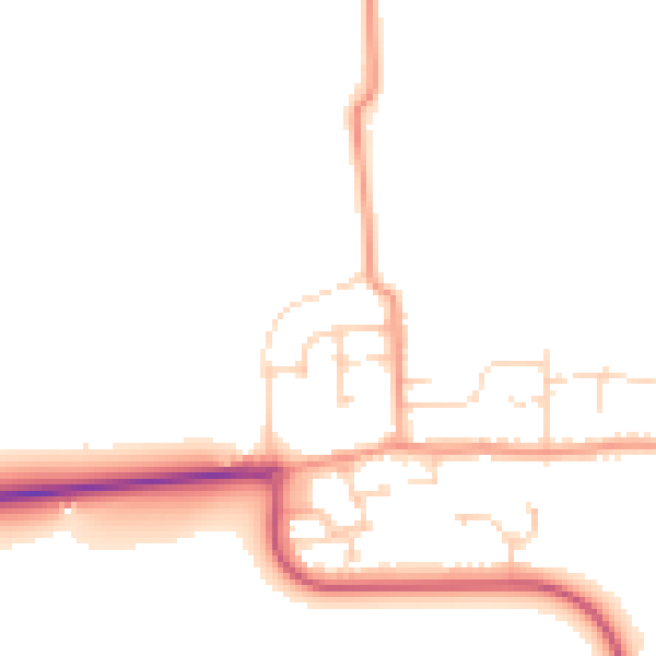 Daytime road noise heatmap for CM0 7XW