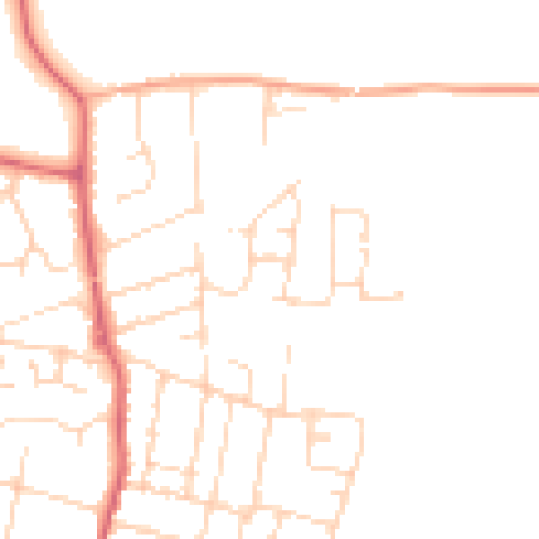 Daytime road noise heatmap for CM0 8DH