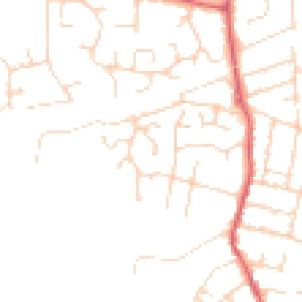 Daytime road noise heatmap for CM0 8EW