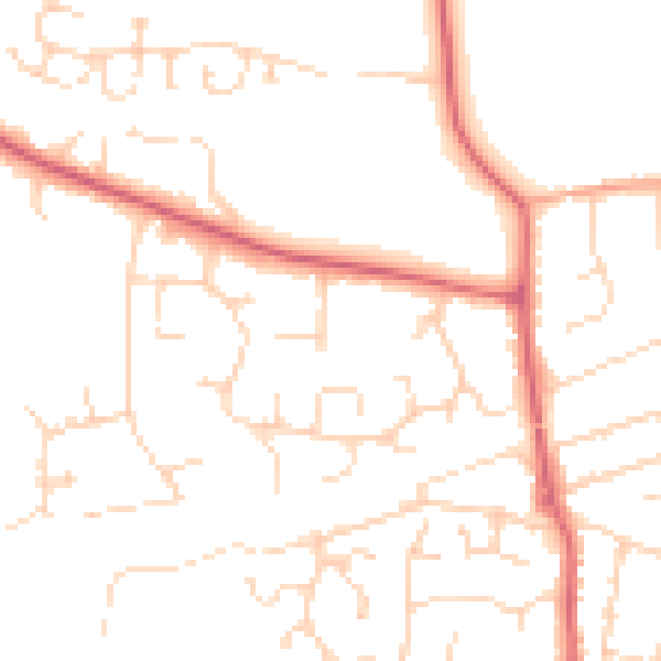 Daytime road noise heatmap for CM0 8NU