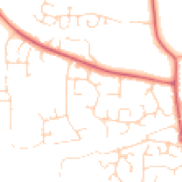 Daytime road noise heatmap for CM0 8TL