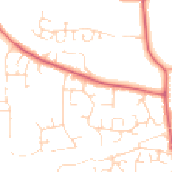 Daytime road noise heatmap for CM0 8TU