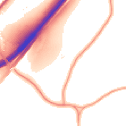 Daytime road noise heatmap for CM13 1UT
