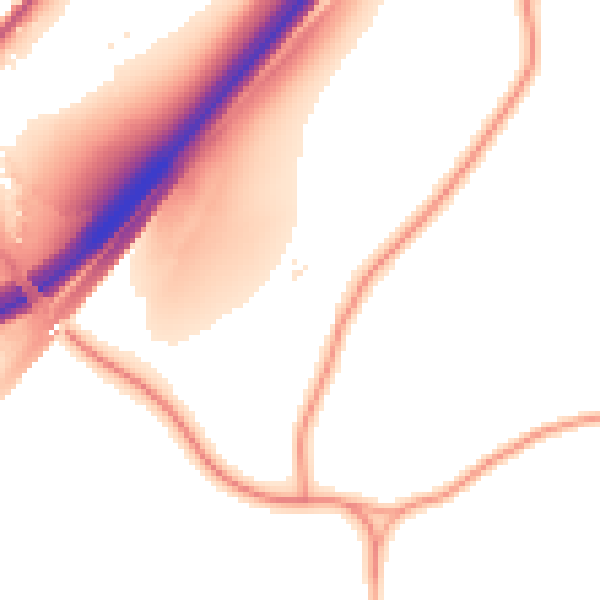 Daytime road noise heatmap for CM13 1UT