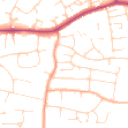Daytime road noise heatmap for CM13 2RT