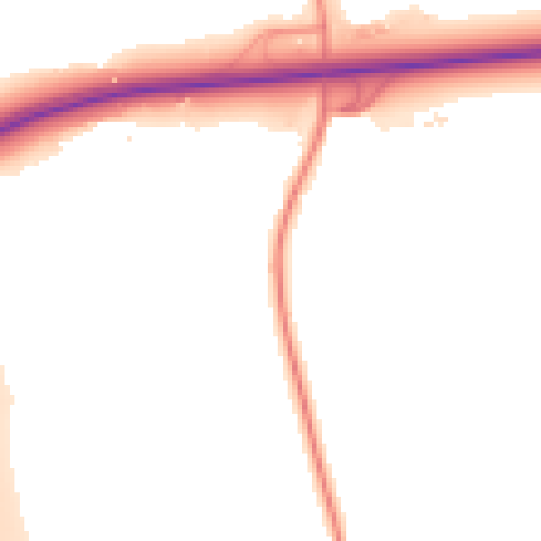 Night-time road noise heatmap for CM13 3JJ