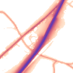 Daytime road noise heatmap for CM15 0TN