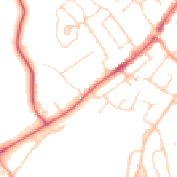 Daytime road noise heatmap for CM16 4AY