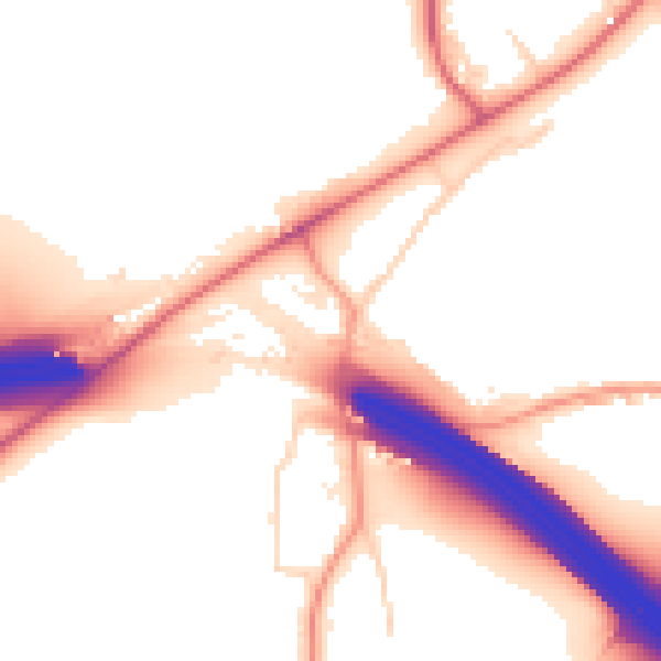 Daytime road noise heatmap for CM16 4DU