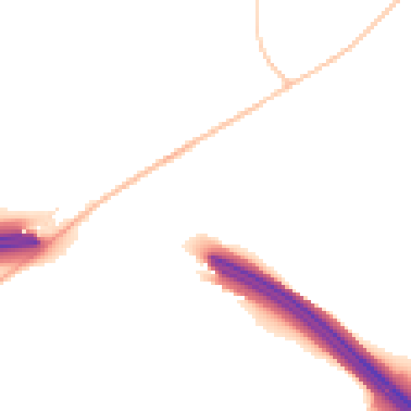 Night-time road noise heatmap for CM16 4EA