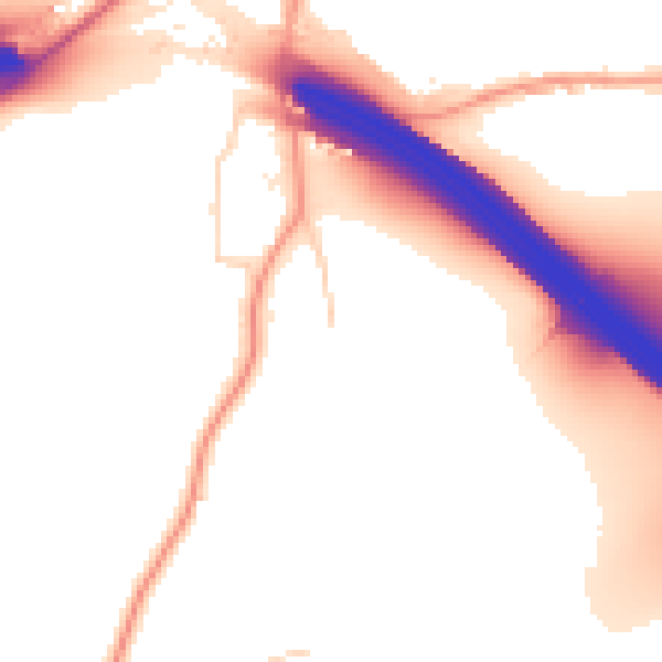 Daytime road noise heatmap for CM16 4EJ