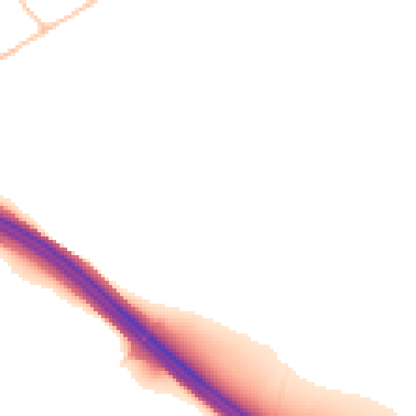 Night-time road noise heatmap for CM16 4EP