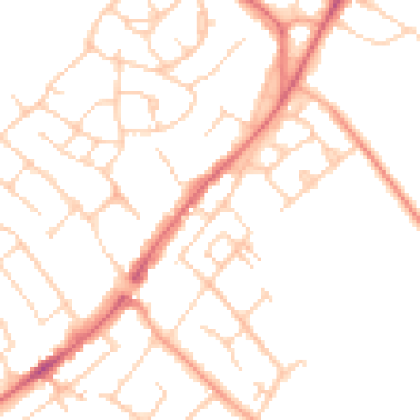 Daytime road noise heatmap for CM16 4FA