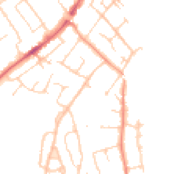 Daytime road noise heatmap for CM16 4FG