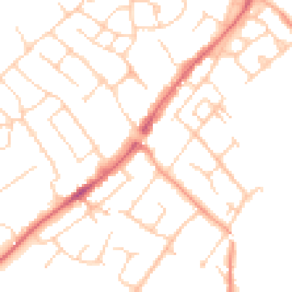 Daytime road noise heatmap for CM16 4HA