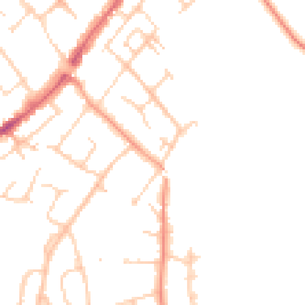 Daytime road noise heatmap for CM16 4HJ
