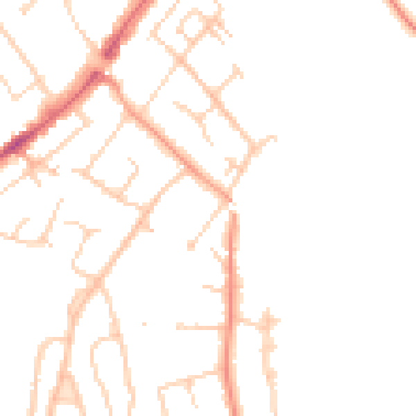 Daytime road noise heatmap for CM16 4HL