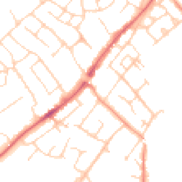 Daytime road noise heatmap for CM16 4LT