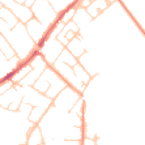 Daytime road noise heatmap for CM16 4PT